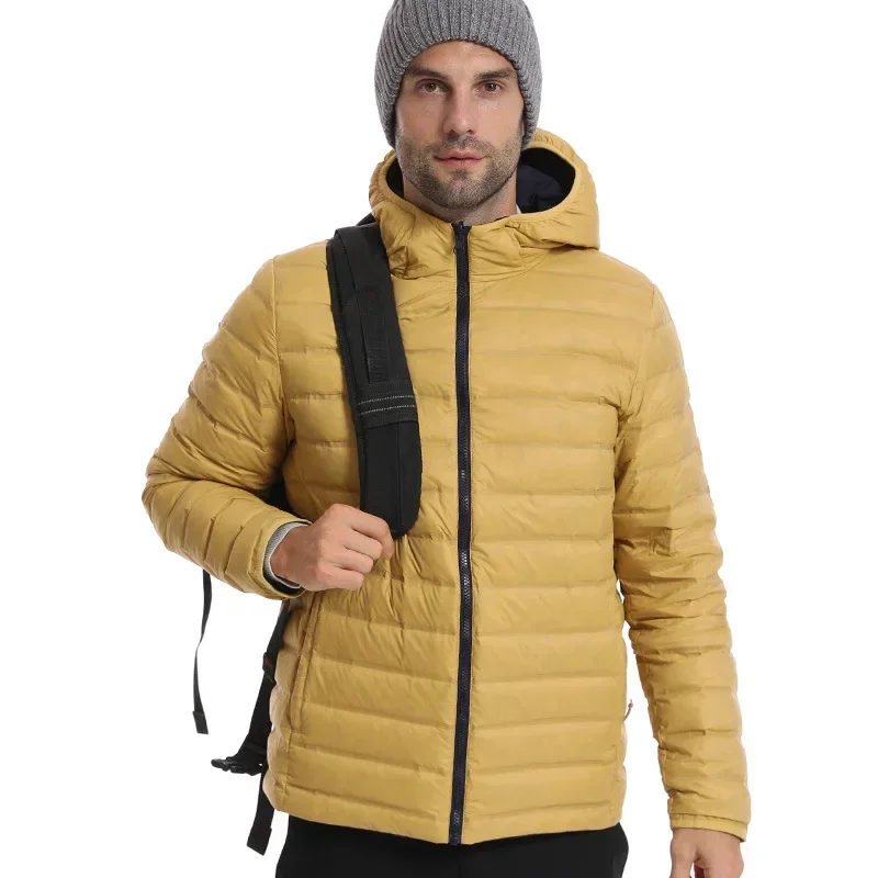 Down Jacket for Both Men and Women Wearing Outdoor Warmth and Splashproof Lightweight Down Hooded Jacket