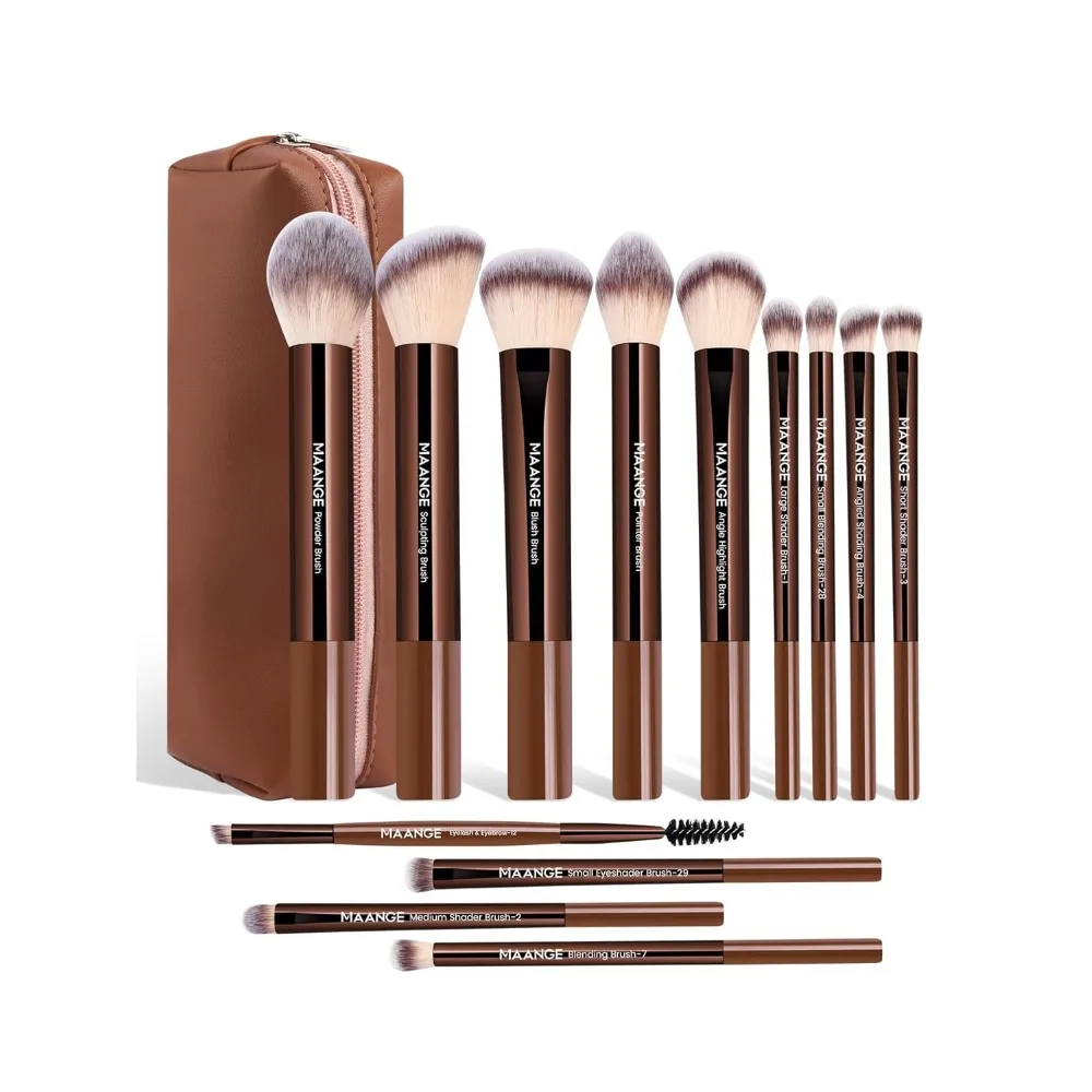 

13 PCS Makeup Brushes Professional Make Up Brushes Premium Synthetic Powder Concealers Brushes Travel Makeup Brush Set with Cas