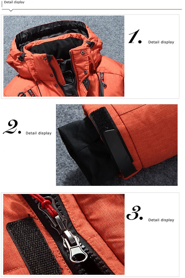 Men Down Jacket -20 Degree Winter Parkas Male White Duck Down Jacket Hooded Outdoor Thick Warm Padded Snow Coat Oversized M-4XL