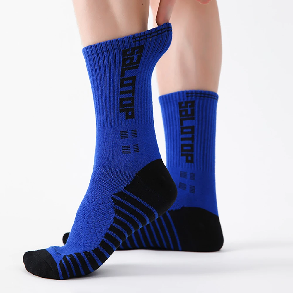 جوارب رياضية للرجال ذات أداء سميك مبطن رياضي متوسط الأنبوب عالي الجودة لكرة السلة والجري والتدريب