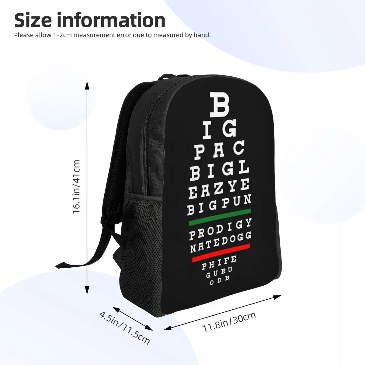 عين الرسم البياني السفر على ظهره النساء الرجال مدرسة محمول Bookbag البصرية البصريات كلية طالب Daypack حقائب