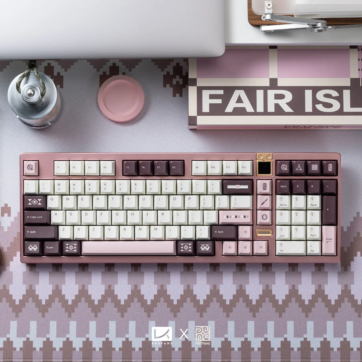 PBTfans Fair Isle Keycaps Set Costom Base/Numpad/Spacebar/table Mat Cherry Profile Key Caps Mechanical Keyboard Game Accessory