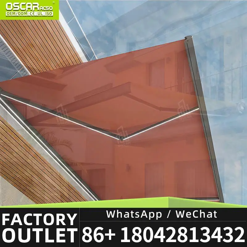 

High Strength Alloy Frame Manual Electric Remote Control for Patio Garden Balcony Retractable Awning