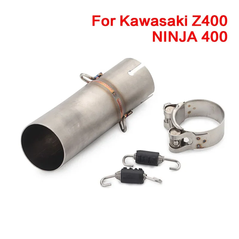 

,Z400 Universal 51mm Motorcycle Muffler Exhaust Pipe Middle Link Pipe For Kawasaki Z400 Ninja 400 2018 2019 Slip-On