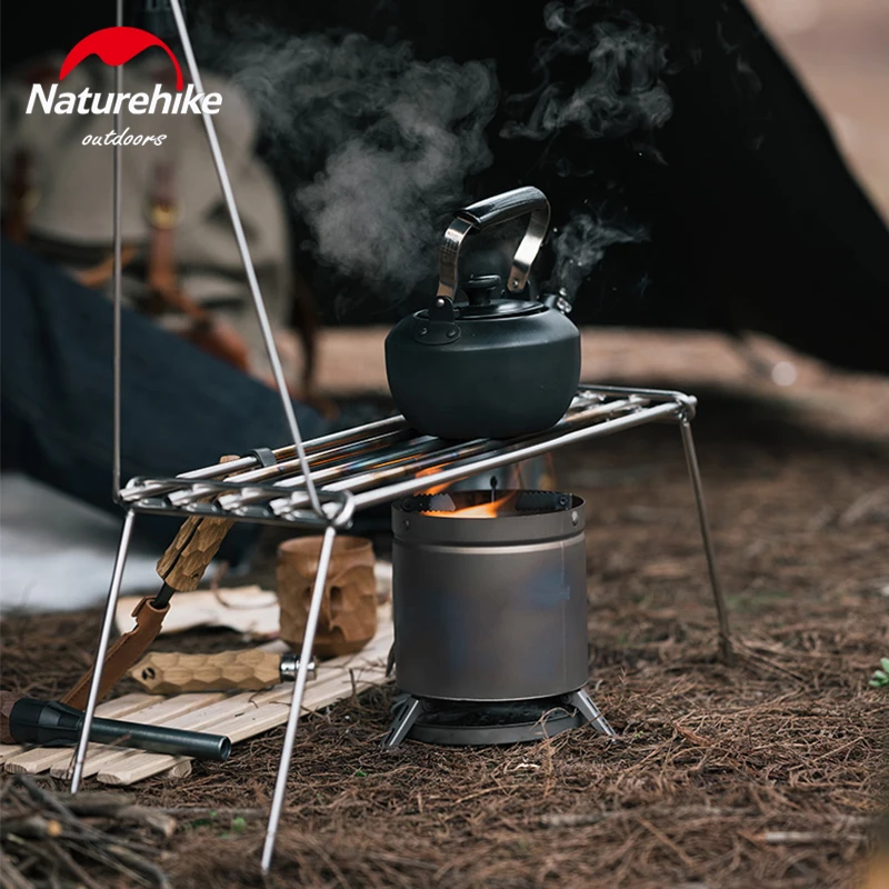 Naturehike Titanium Wood Stove Ultralight Cookware Portable  Burner Furnace Outdoor Camping Hiking Burner Furnace Firewood Stove