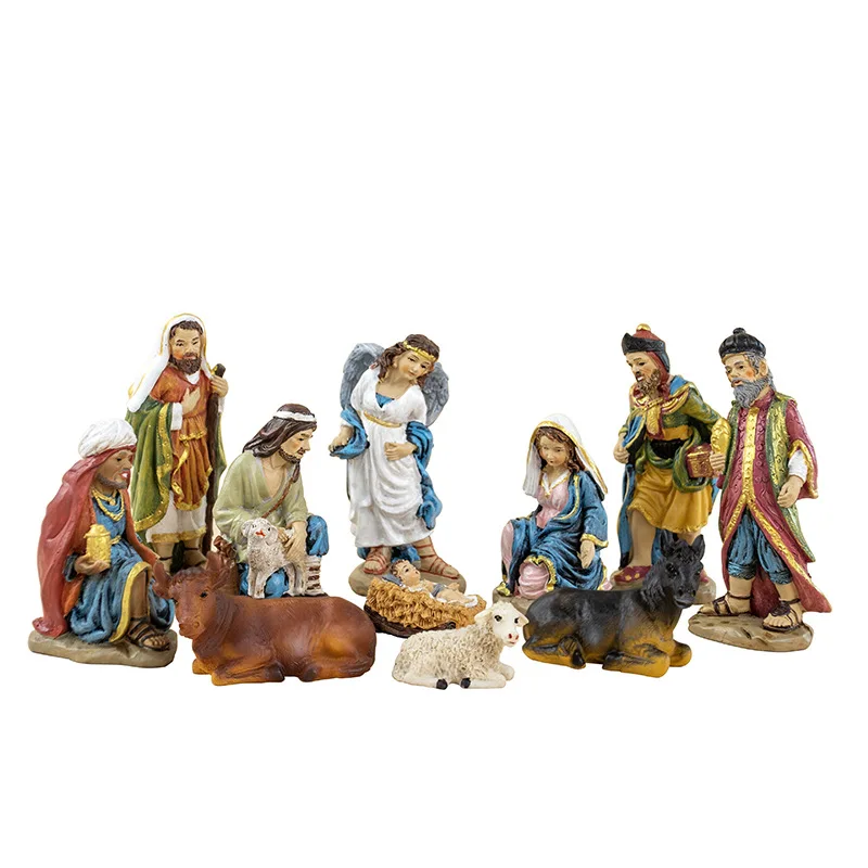 Cross-Border Manger Set Resin Crafts Ornaments Micro Landscape Miniature Figures Scene Decoration Children's Gifts 11 Styles