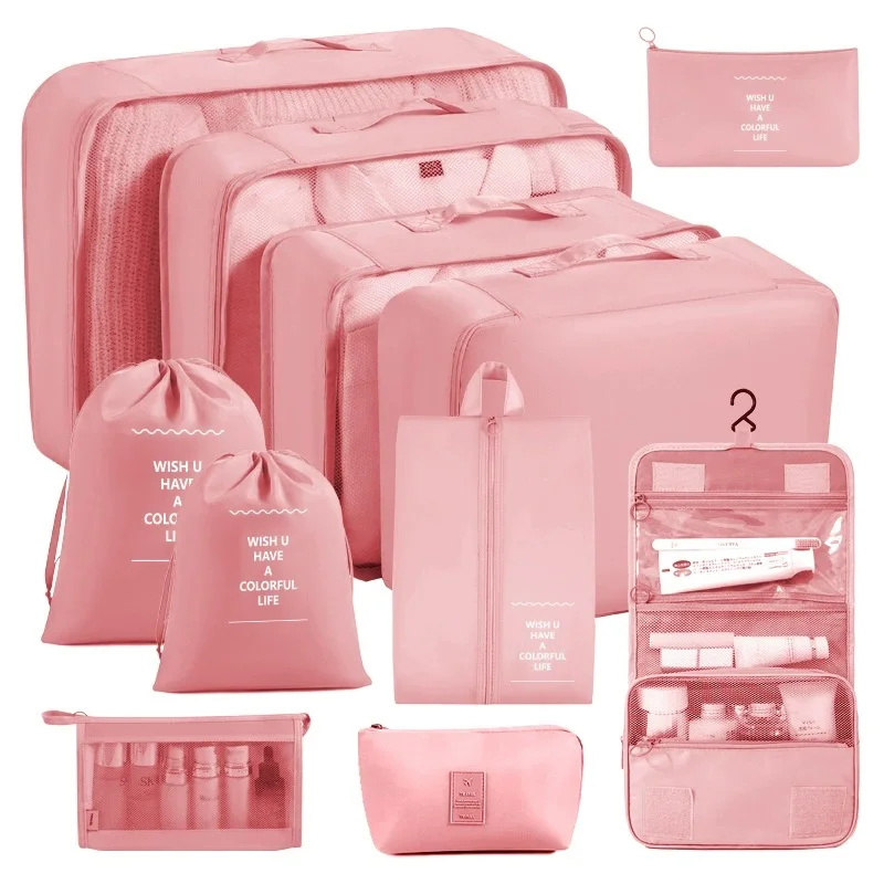 7/8/9/10 Stuks Set Reisorganisator Opbergzakken Koffer Verpakking Cubes Set Koffers Draagbare Bagage Kleding Schoen netjes Pouch Opvouwbaar
