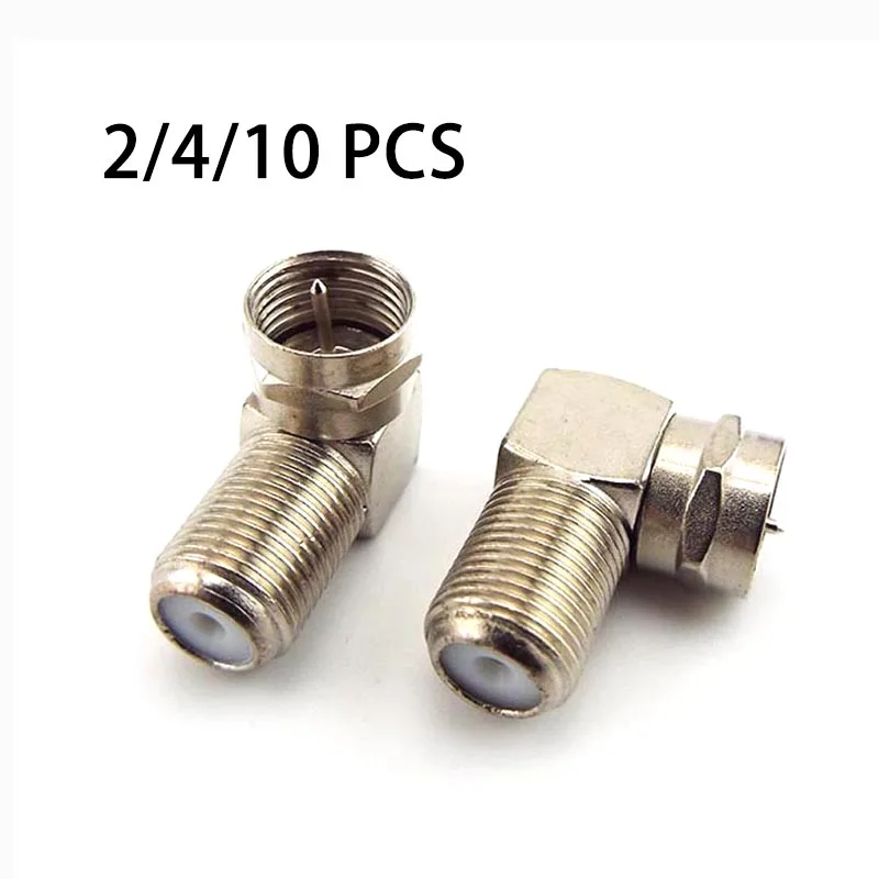 

2pcs 90 Degree F-Type Male to Female Plug Connector TV Aerial Antenna Right Angle Adapter Plug To Socket Coax Cable
