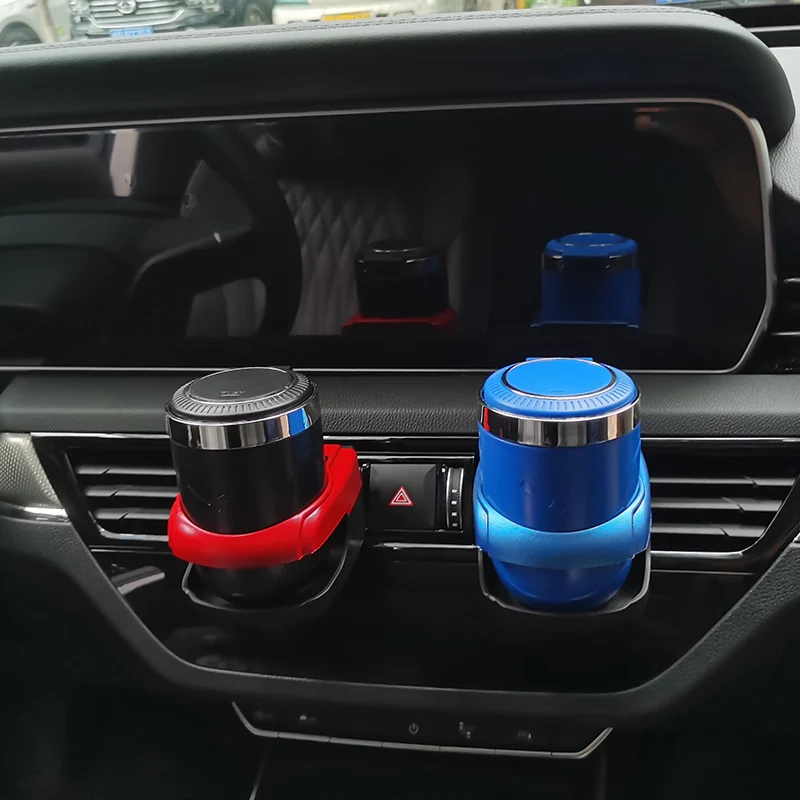 Car interior decoration creative new product push type multifunctional car ashtray Red Black Blue