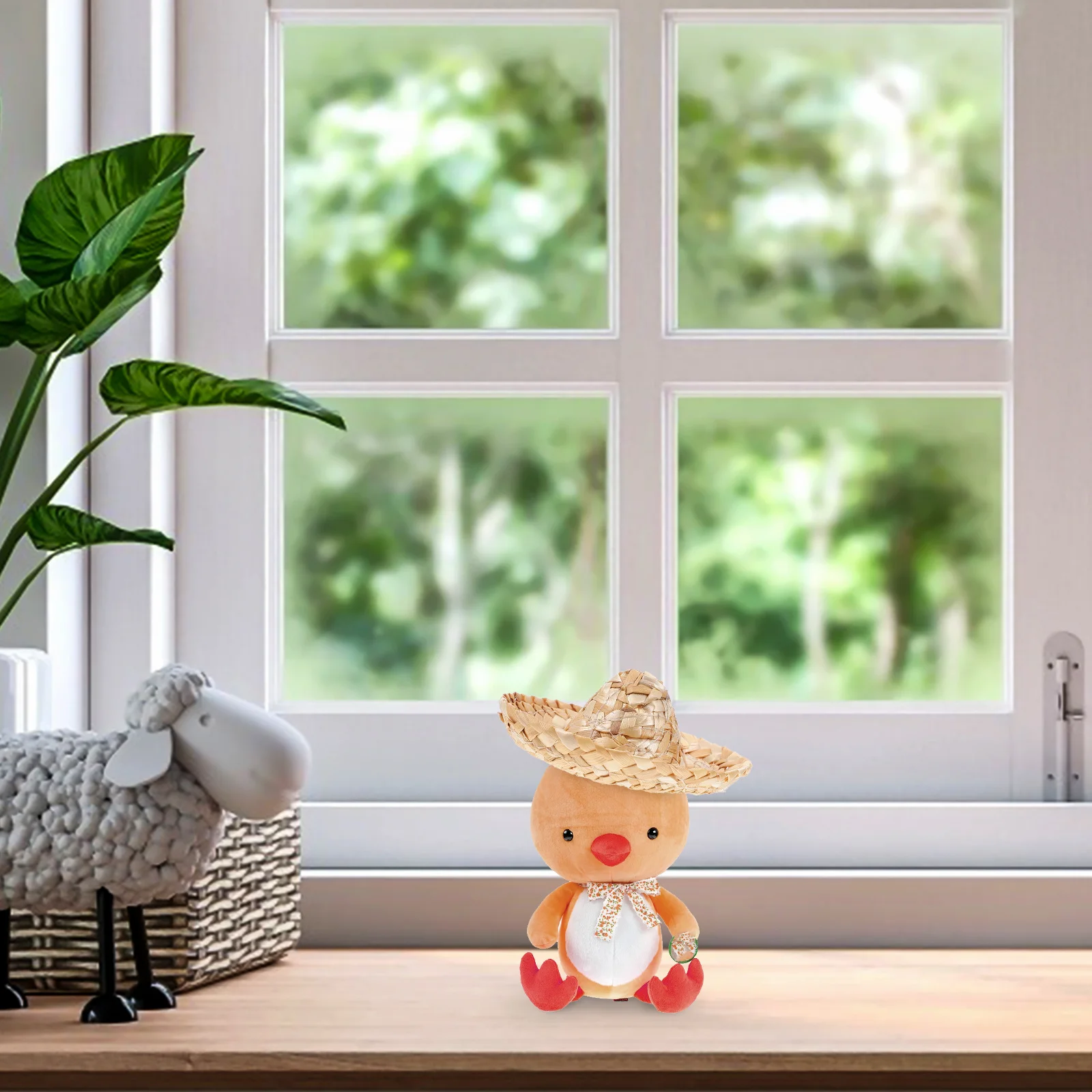 

10Pcs Small Straw Hats Woven Decorative Props Lovely Photo Hat Rustic Mini Craft Straw Hat Accessory Small Hats Decor