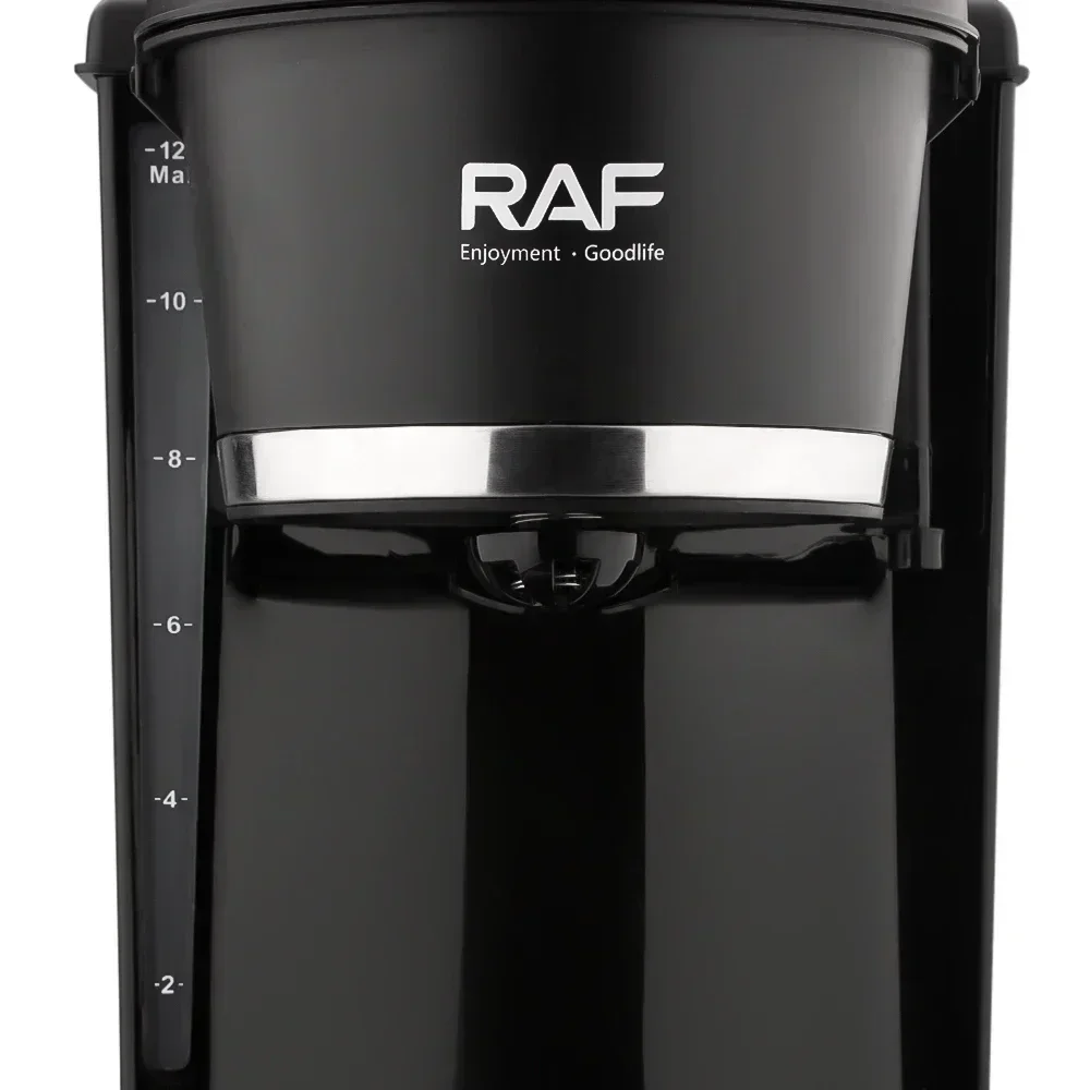 RAF One Click Easy Operation 1.8L Electric Black Anti-drip Coffee Makers Easy on/off Switch Removable Filter Home Office