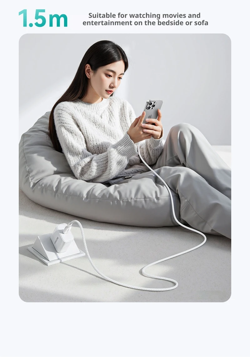 SAMZHE Dual Type-C PD100W Schnellladekabel für Huawei Pura80 Honor Apple 17/16/15 Xiaomi Laptops iPad USB-C Ladekabel – Detail 18