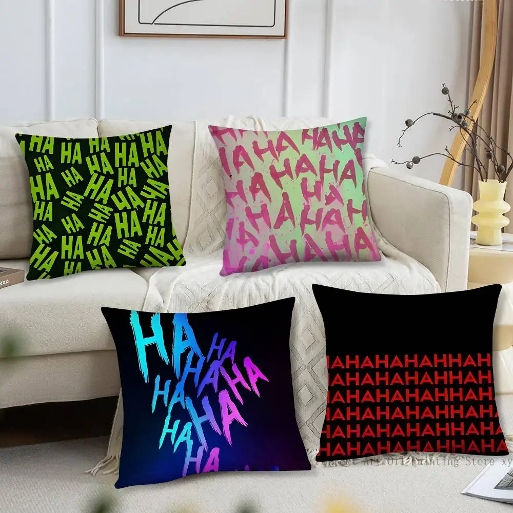 Hahaha Script Pillow Case Fashion Square Pillowcase Bedroom Sofa Room Ins Decoration Leisure