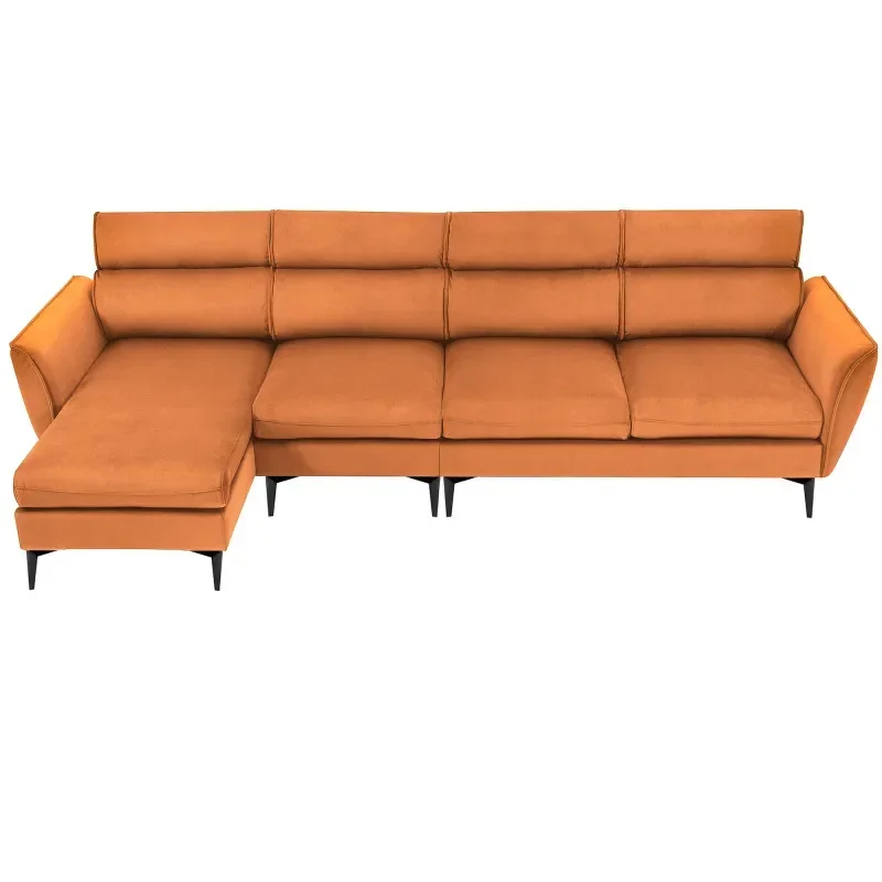 

111 " Convertible Sectional Sofa Couch , Flannel L Shape Furniture Couch with Chaise Left/Right Handed Chaise