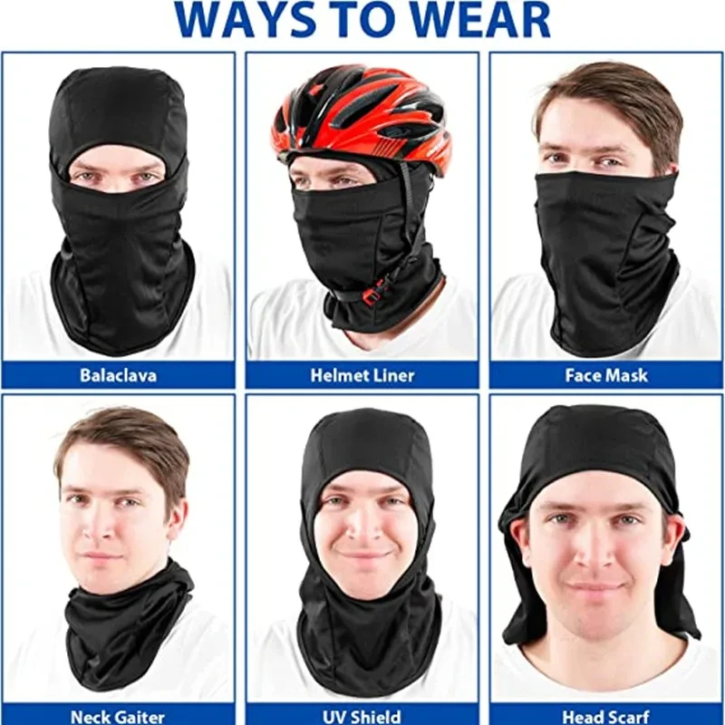 Men Tactical Balaclava Face Mask Summer Sun Protection Bandana Cooling Neck Gaiter Hiking Scarves Motorcycle Cycling Helmet Hood