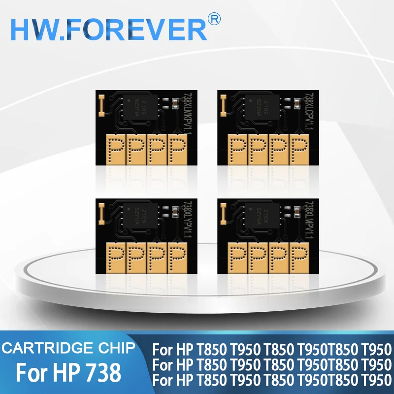 

Новое обновление для HP 738 738XL, чип картриджа для принтеров HP DesignJet T850 T950, стабильный одноразовый чип картриджа