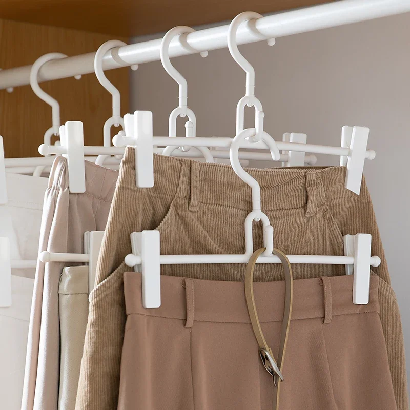 Shimoyama calças roupas rack armário organizador cabides multifunções ajustáveis multi-camadas saia calça prateleiras de guarda-roupa