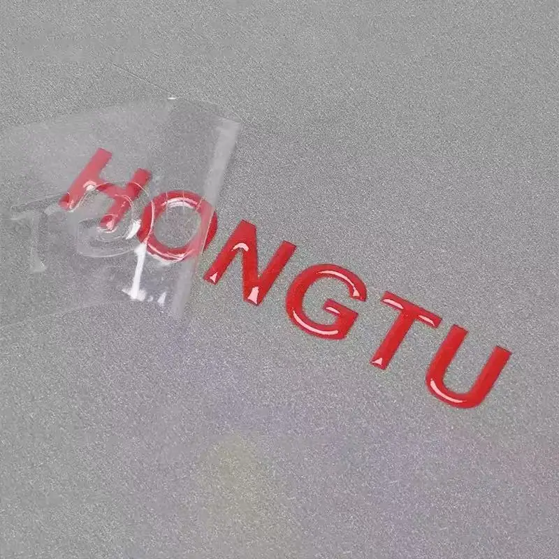 Custom Transfer 3D Vinyl Sticker Post Brand Logo Clear Crystal Color embossing Logo Decal Waterproof Relief Labels