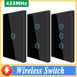 Interruptor táctil inteligente con Wifi, interruptor de luz con conexión de red, aplicación Tuya, Control remoto inalámbrico, Alexa y Google, CA de 110V y 220V