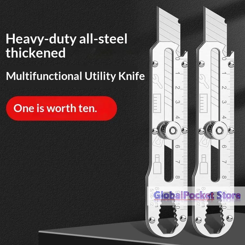 [TG823]Utility Knife Heavy Duty All Steel Thickened Large Stainless Steel Wallpaper Knife Industrial Grade Durable Tool Holder