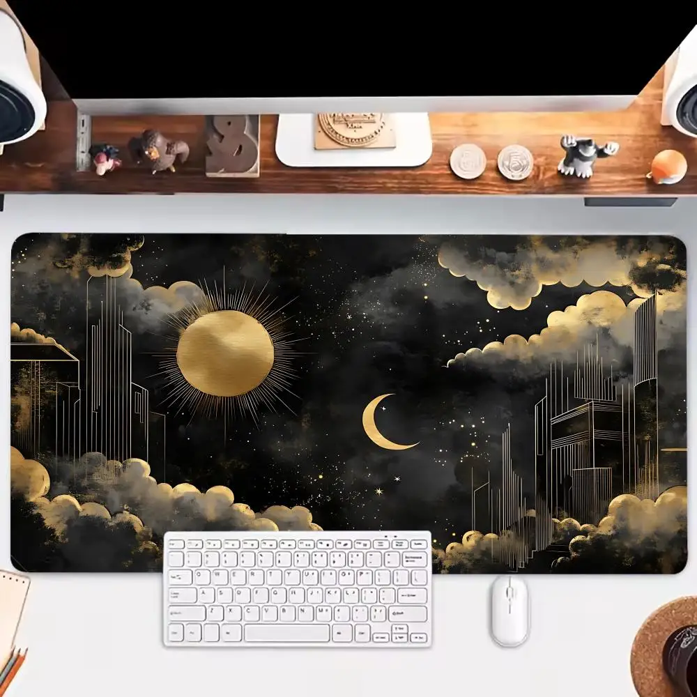 

Dreamy Starry Moon Mouse Table Cushion Pad Large Gaming Mousepads Non-slip Art Mausepad Laptop Tablet Mat PC Playmat