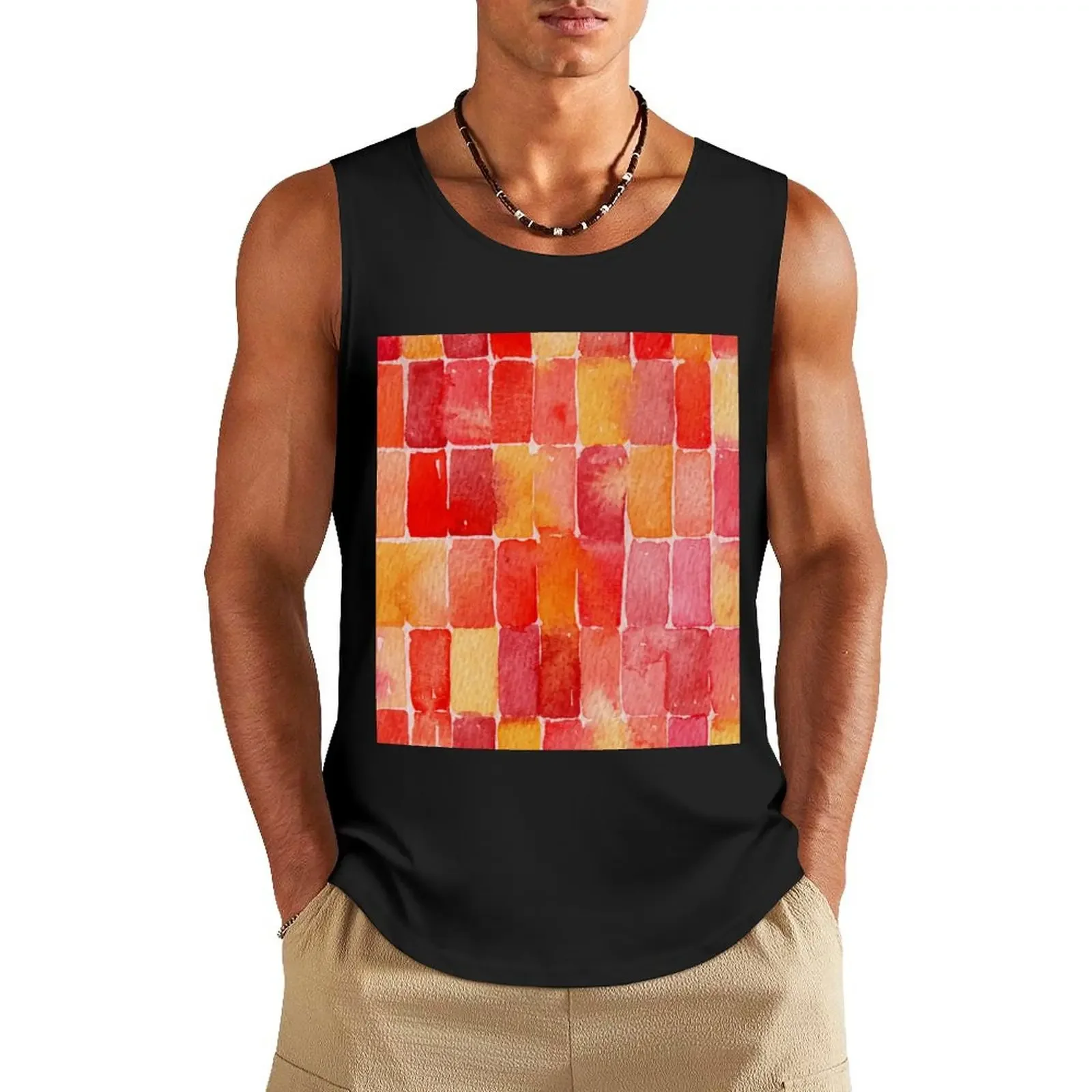 

August Watercolor Tank Top gym accessories men Body man