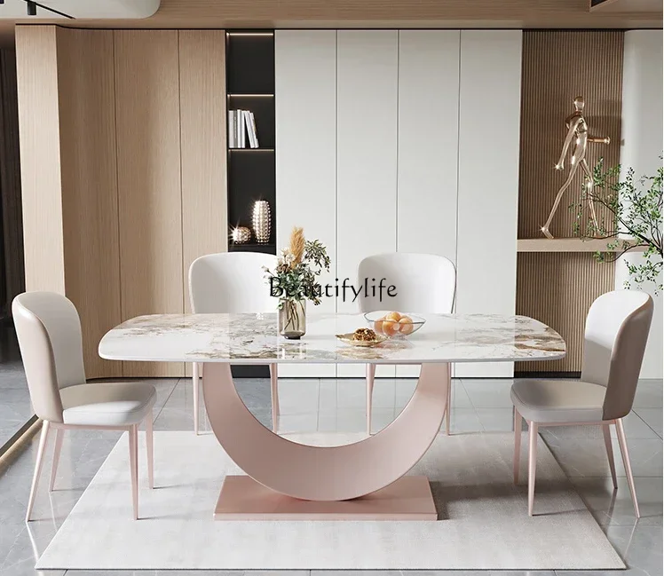 

FG17Stone Plate Dining Table Light Luxury Modern Simple High-End Rectangular Table and Chair