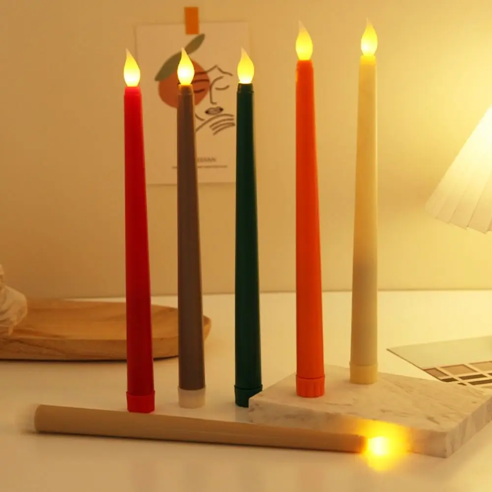 Fireplace Simulation Led Candles with Flickering Flame Battery Operated Candlesticks 3D Wick Tall Atmosphere Light Restaurant
