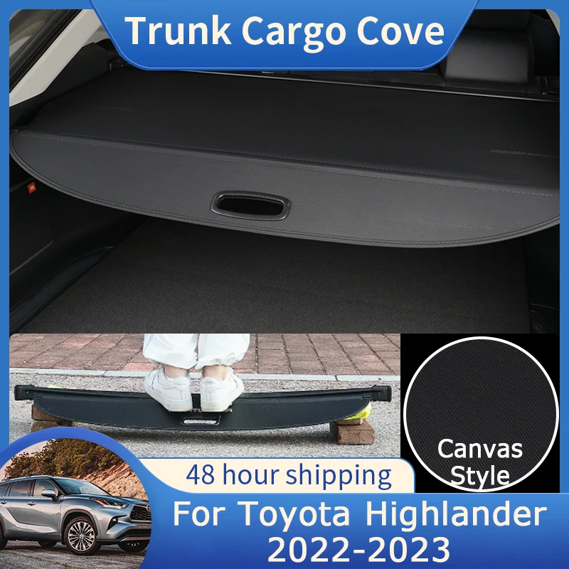 For Toyota Highlander Kluger XU70 2022 2023 Car Trunk Shade Blinds Rear Cargo Cover Luggage Curtain Waterproof Privacy Security