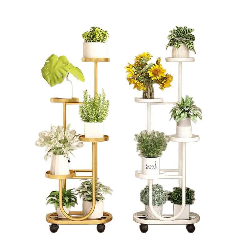 

Flower shelf living room floor-to-ceiling, movable plant shelf
