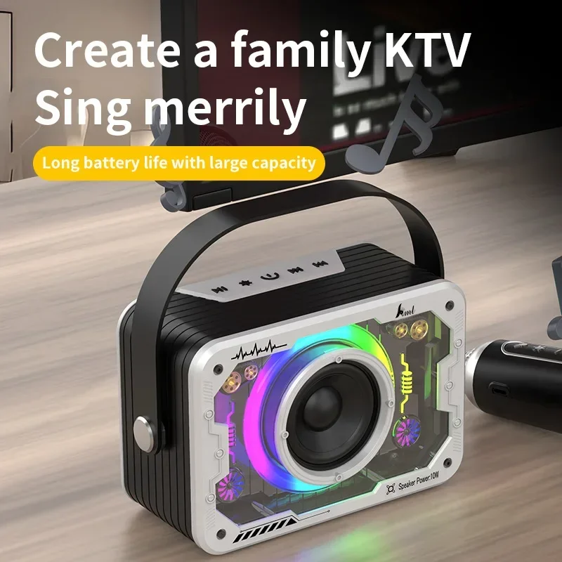 Mini Altavoz Bluetooth portátil estéreo envolvente de alta potencia micrófono Dual inalámbrico al aire libre KTV fiesta reproductor Bluetooth Karaoke
