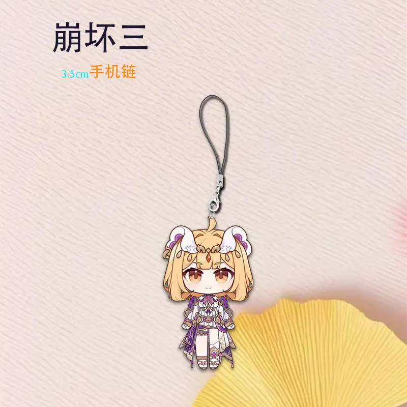 Game Honkai Impact 3rd Kiana Valkyrie Metal Acrylic Cellphone Strap Lanyards For Mobile Phone Case Keychain Key Chain Cover Hang