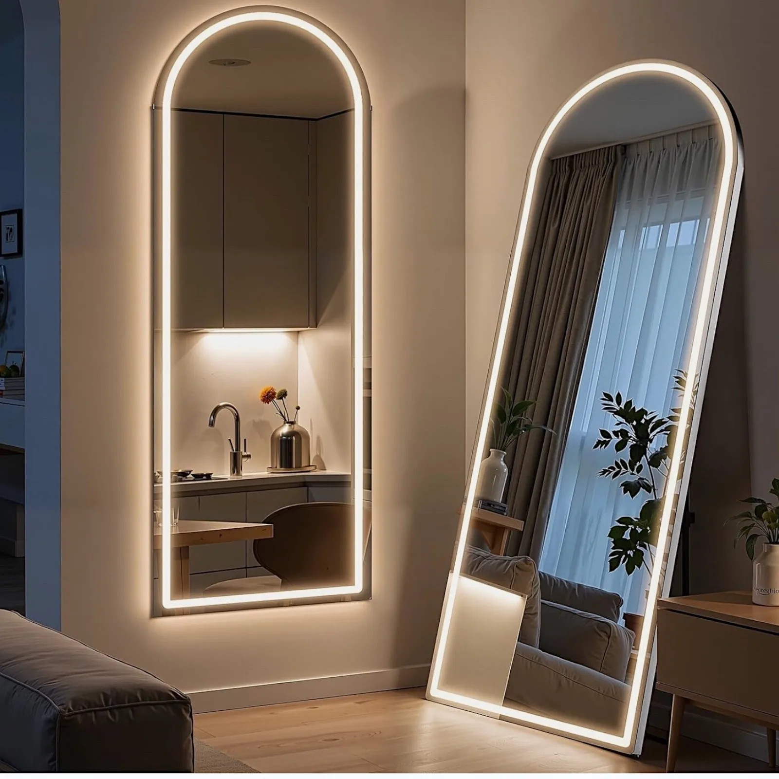 

Зеркало в полный рост XL Arched LED • Стильное напольное или настенное зеркало с современной подсветкой