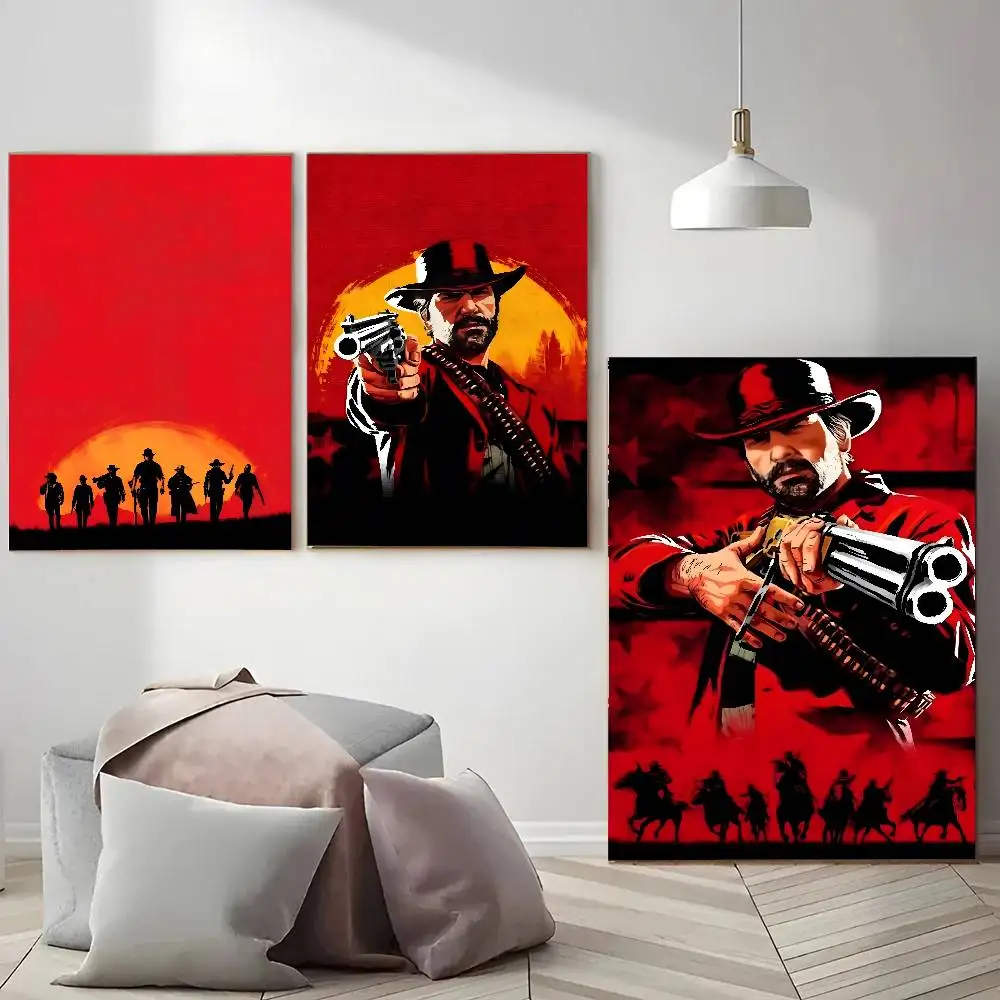 لعبة Red Dead Redemption 2 ملصق فني ذاتي اللصق مقاوم للماء ورق ملصق مقهى بار غرفة جدار ديكور