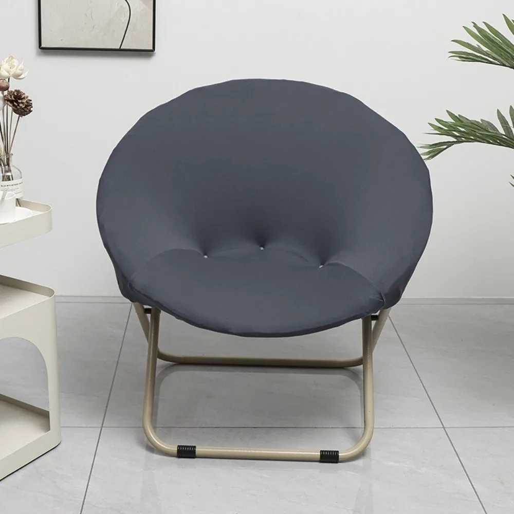 Simple PU Saucer Chair Cover Round Elastic Moon Chair Protector Solid Color Anti-slip Lazy Recliner Slipcover Fit Outdoor Chair