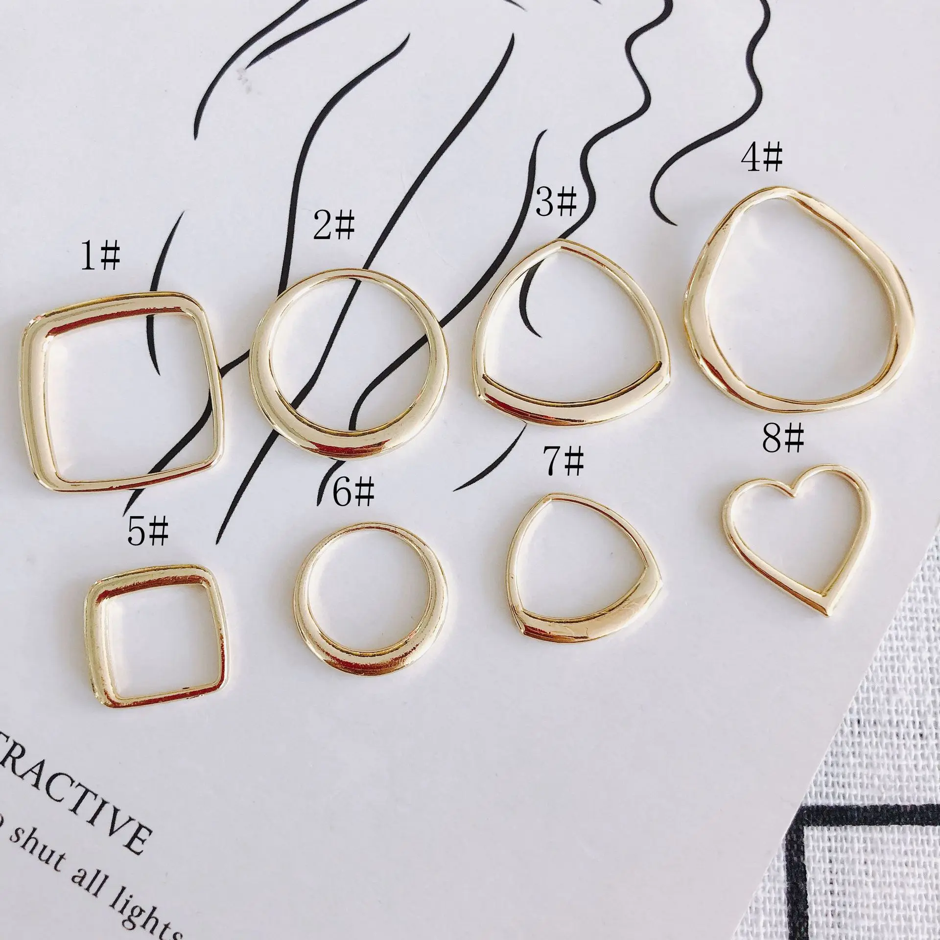 10Pcs Love Heart Open Bezel Pendant Round Waterdrop Earrings Connector Pendant for DIY Necklace Bracelet Jewelry Making Findings