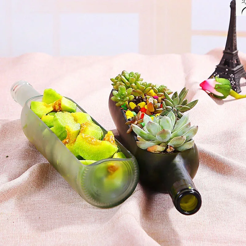 Wine Bottle Succulent Flower Pot Modern Suspended Glass Planter Desktop Decoration Garden Potted Living Room Ornament