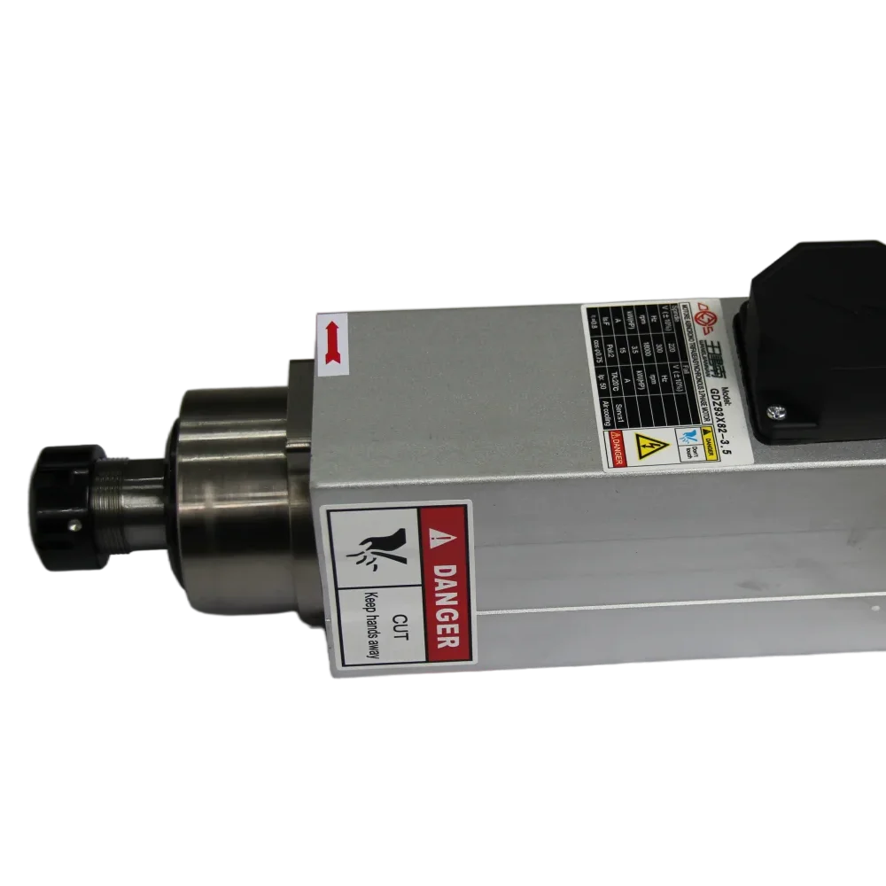 Hot Sell Square Spindle Motor 3.5kw Er25 High Rpm Air Cooled For Cnc Engraving Machine
