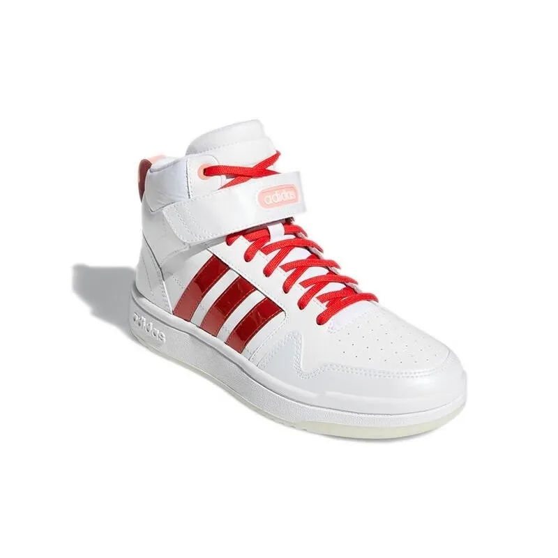 

Adidas High - Top Sneakers in White with Red Accents - Stylish and Retro - inspired for Casual and Street - wear Looks