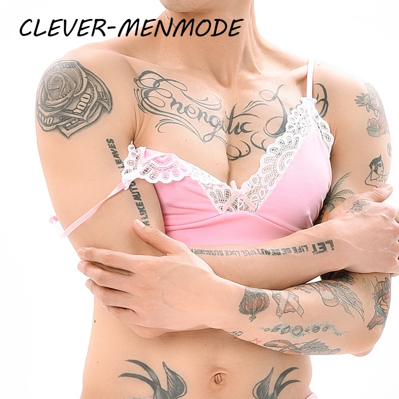 Sexy offene BH Spitze Neck holder extreme Top Männer Frauen Dessous Crop Top Transvestit verstellbare Bra lette Homosexuell Fetisch Erwachsenen Kleidung