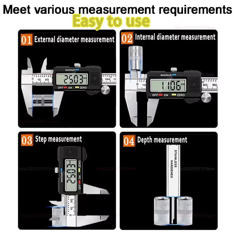 فرجار رقمي من الفولاذ المقاوم للصدأ 0-150 مم أداة قياس دقيقة رنييه مع علبة بلاستيكية لمشاريع الهندسة ومشاريع DIY