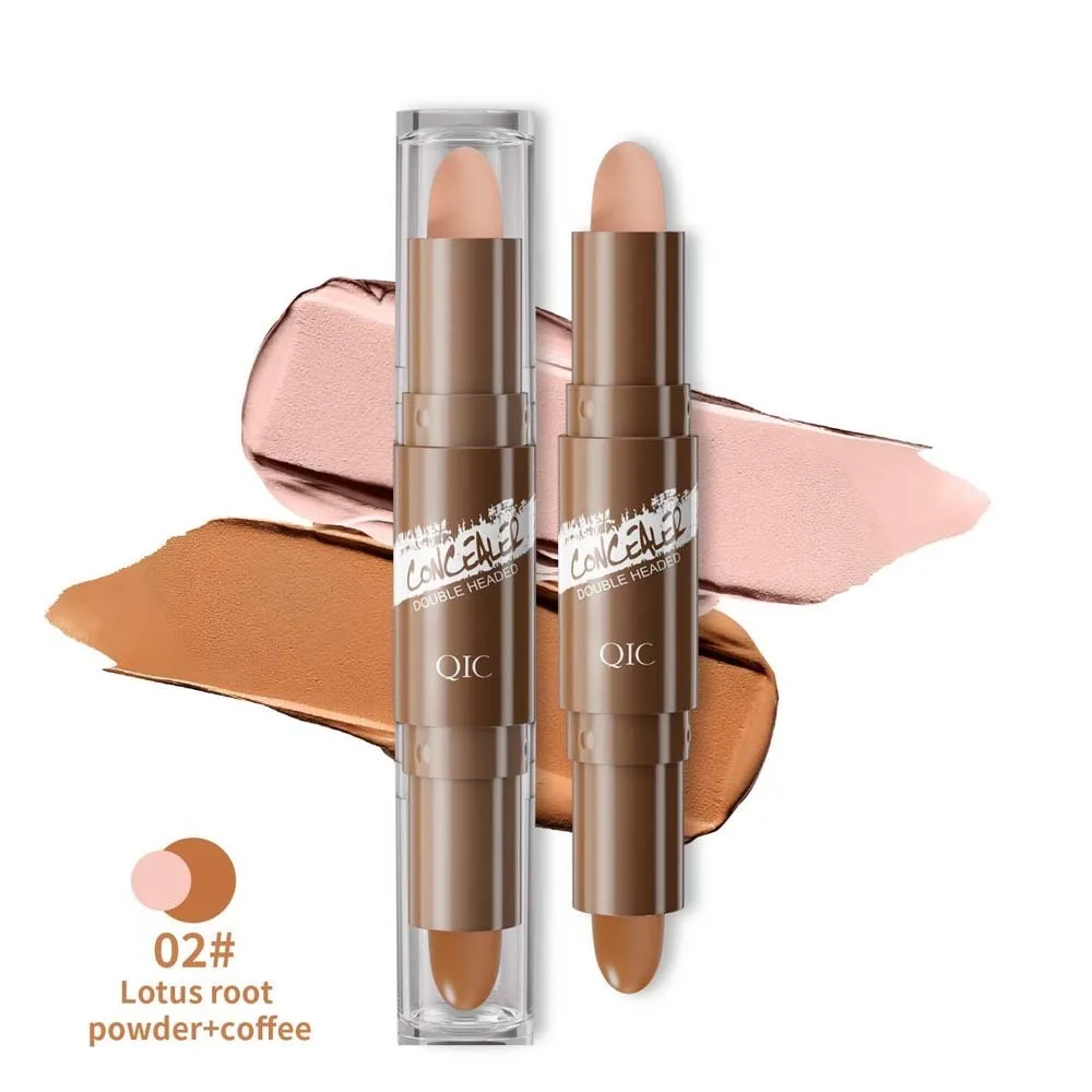 Stick Contorno Crema a Doppia Punta Lunga Durata Naturale Correttore Viso Professionale Base Liscia Trucco Completo