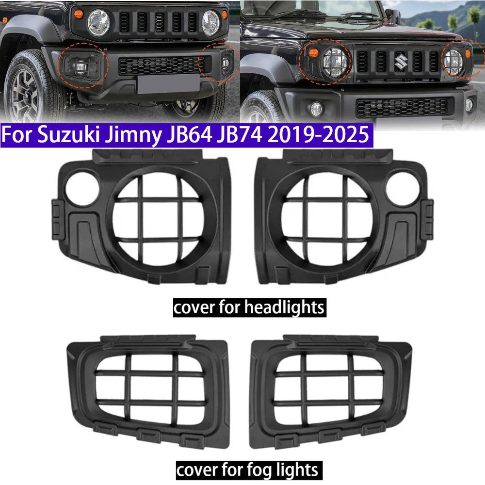 

Front Fog Lamp Headlight Decoration Cover Frame For Suzuki Jimny JB64 JB74 2019-2025