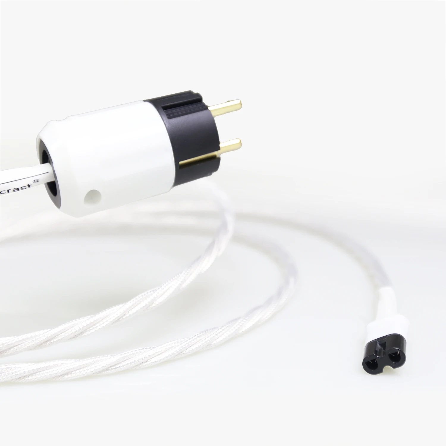 Audiocrast HIFI 7N OCC Audiofilski Kabel Zasilający EU/US z Pozłacanymi Złączami i Złączem w Kształcie Litery 8 — zdjęcie produktu 5