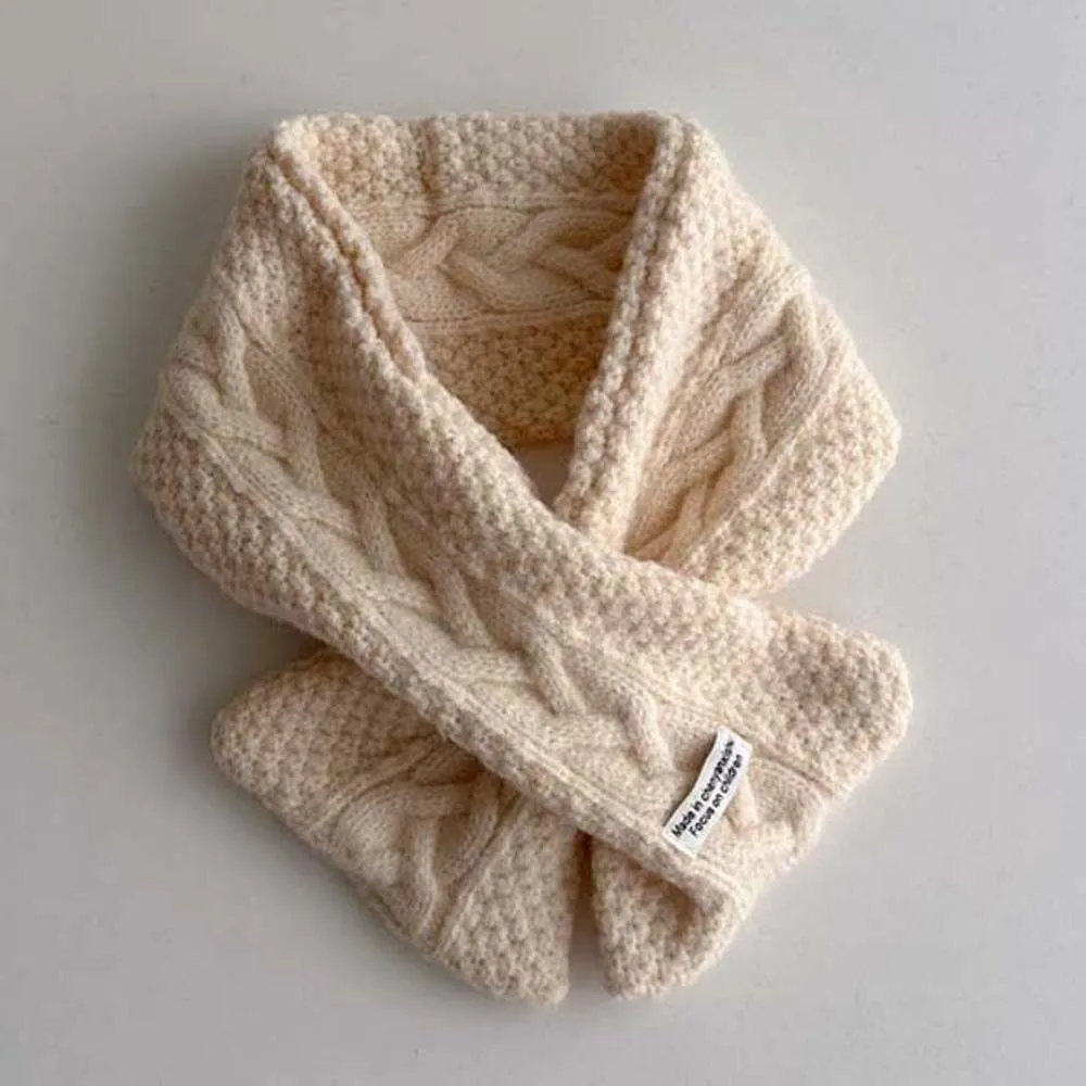 

Модный эластичный детский вязаный шарф-снуд однотонного цвета, трендовый, длинный, в корейском стиле, зимний, осенний