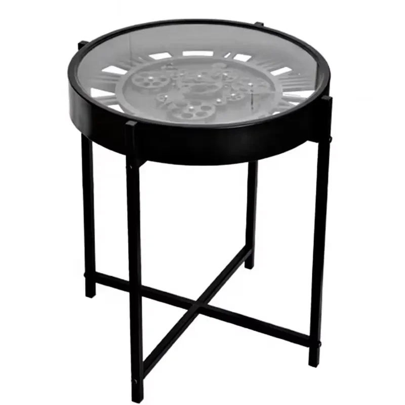 American Retro Gear Rotating Side Table High End Light Luxury Small Coffee Table For Living Room Modern Design Furniture