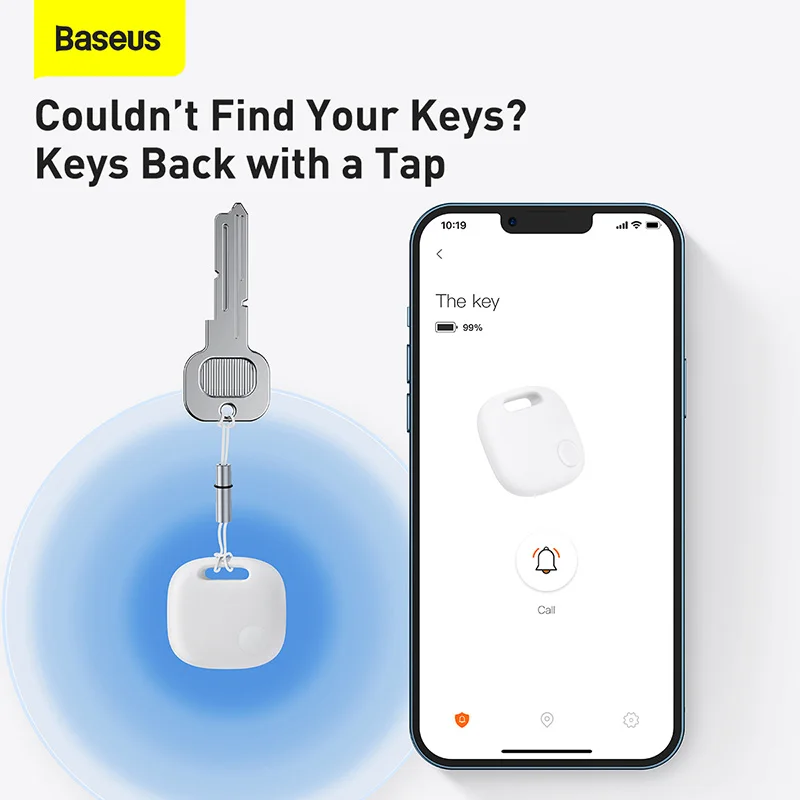 Baseus Mini Smart Anti Lost Tracker Rastreador GPS трекер для поиска ключей кошелек Finder Smart Tag Key Finder localizador