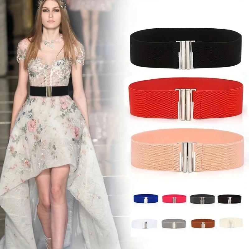 Paired with a dress fashionable women's wide waist seal elastic belt versatile women's wide belt decoration