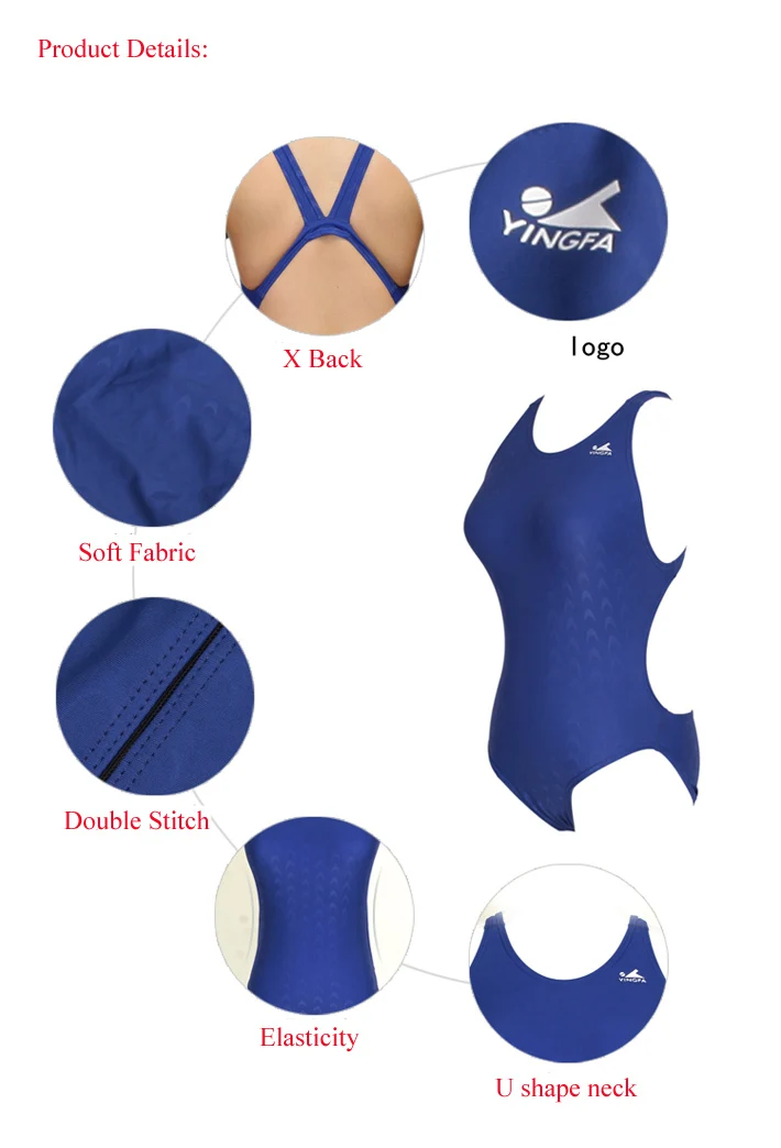 Yingfa FINA Approved Competition Waterproof Chlorine Resistant Women One Piece Sharkskin Swimwear Bathing Suit Girl Swimsuit 921