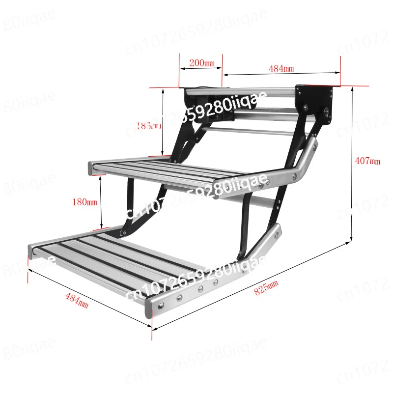 

12V Dual-Layer Electric RV Step Telescopic Folding Stair with LED Aluminum Heavy-Duty 200kg for Caravan Camper Motorhome